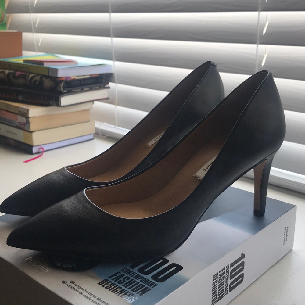 DVF Black Leather Heels